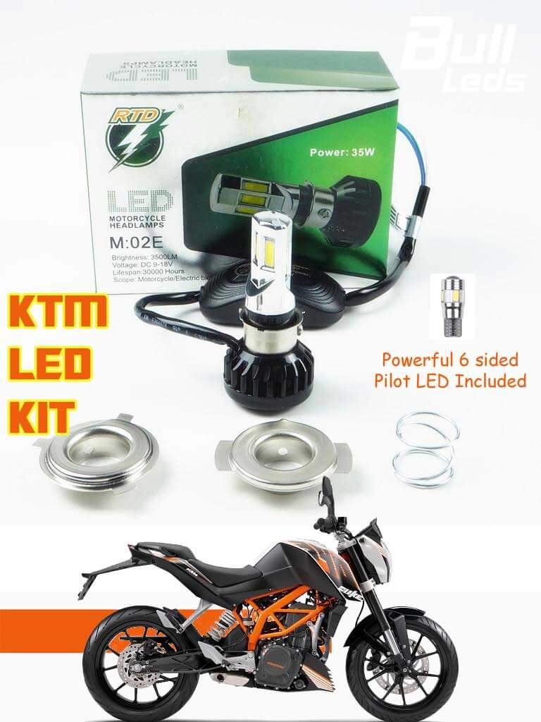 Super Bright KTM LED Kit RTD Headlight High Low Beam Pilot Light