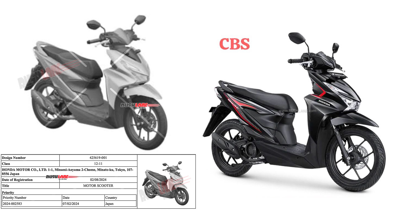 New Honda Beat Scooter Patented In India – 14 Inch Alloys, 60 Kmpl Mileage