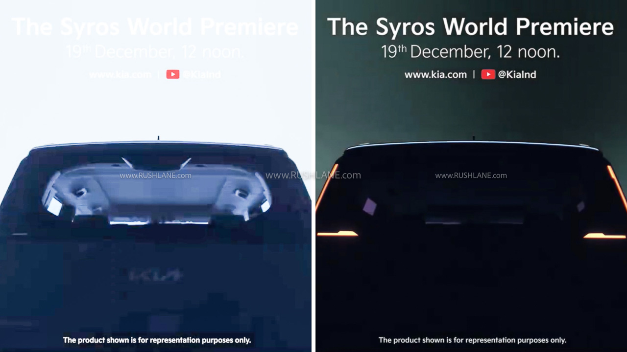 Kia Syros Rear Design, LED Taillight Teased Ahead of 19th Dec Debut