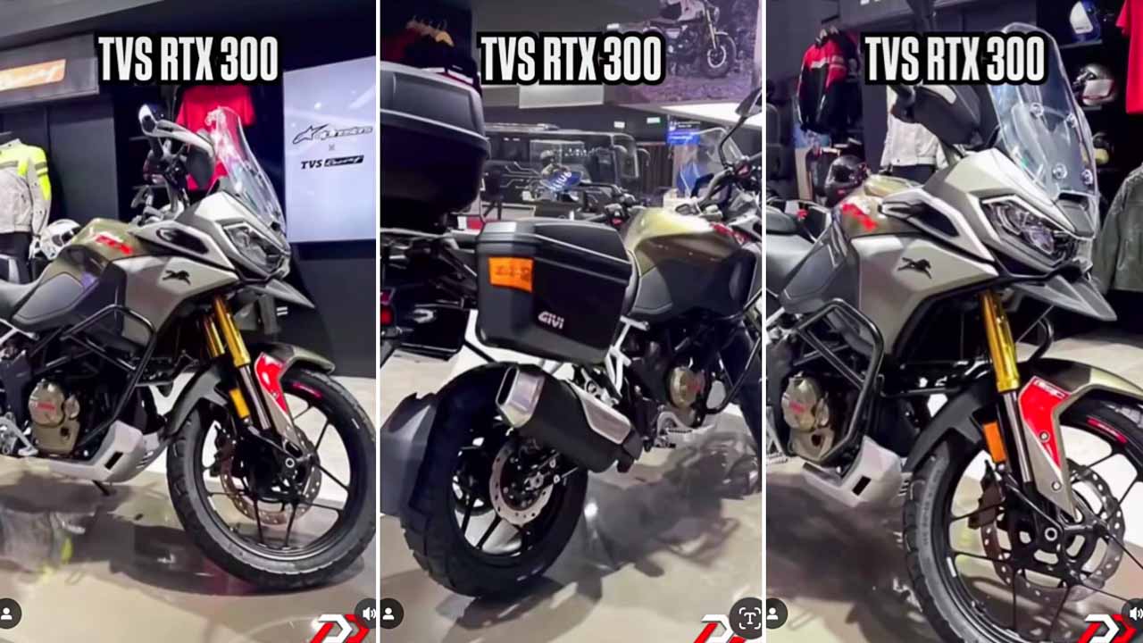 TVS Apache RTX 300 Spotted At 2025 Auto Expo – Himalayan, Xpulse Rival