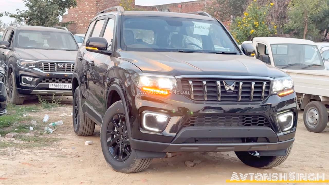 Mahindra Scorpio N Black Edition Spied At Dealer Yard – Walkaround