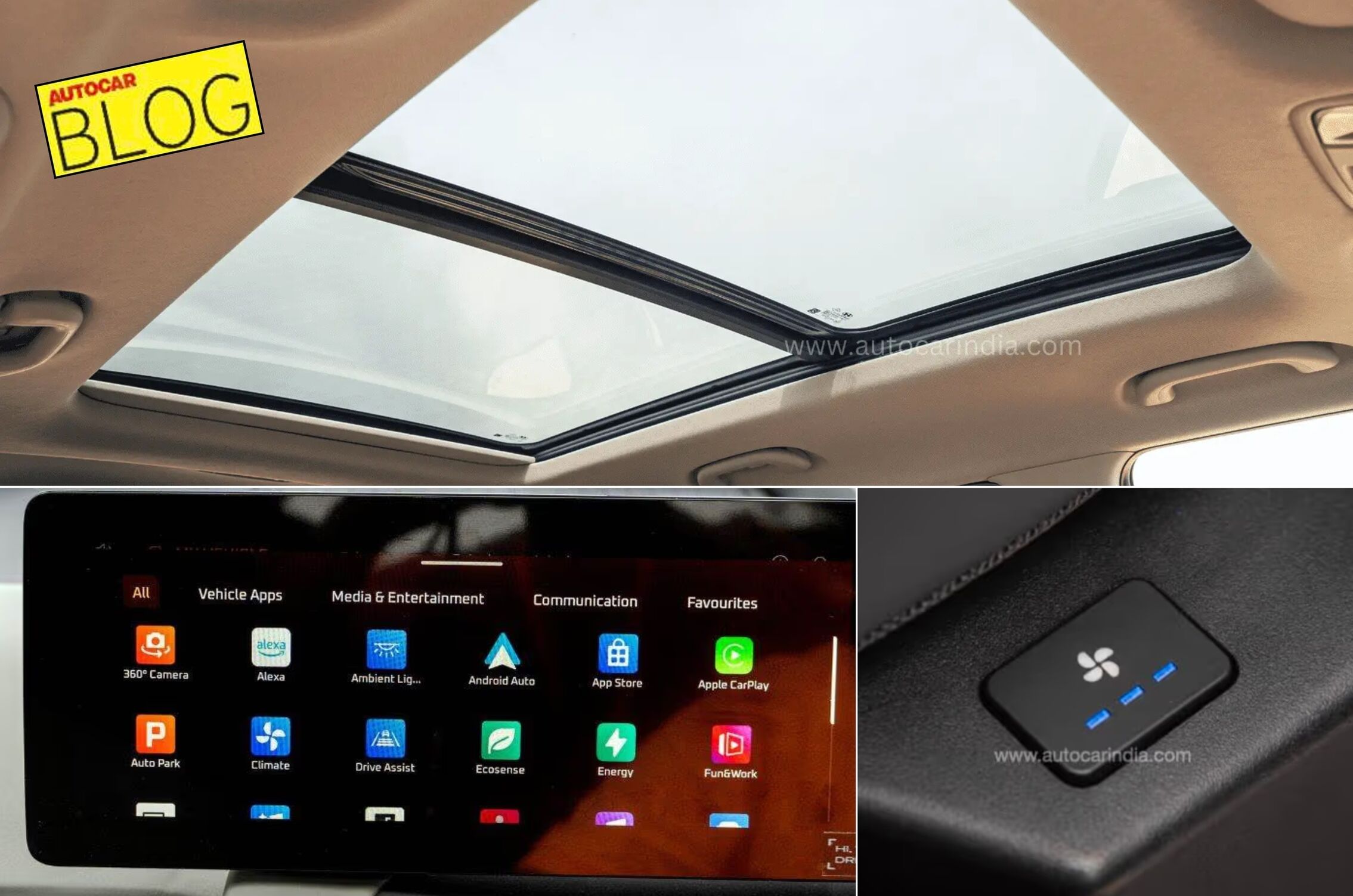 Sunroof ADAS and large touchscreens