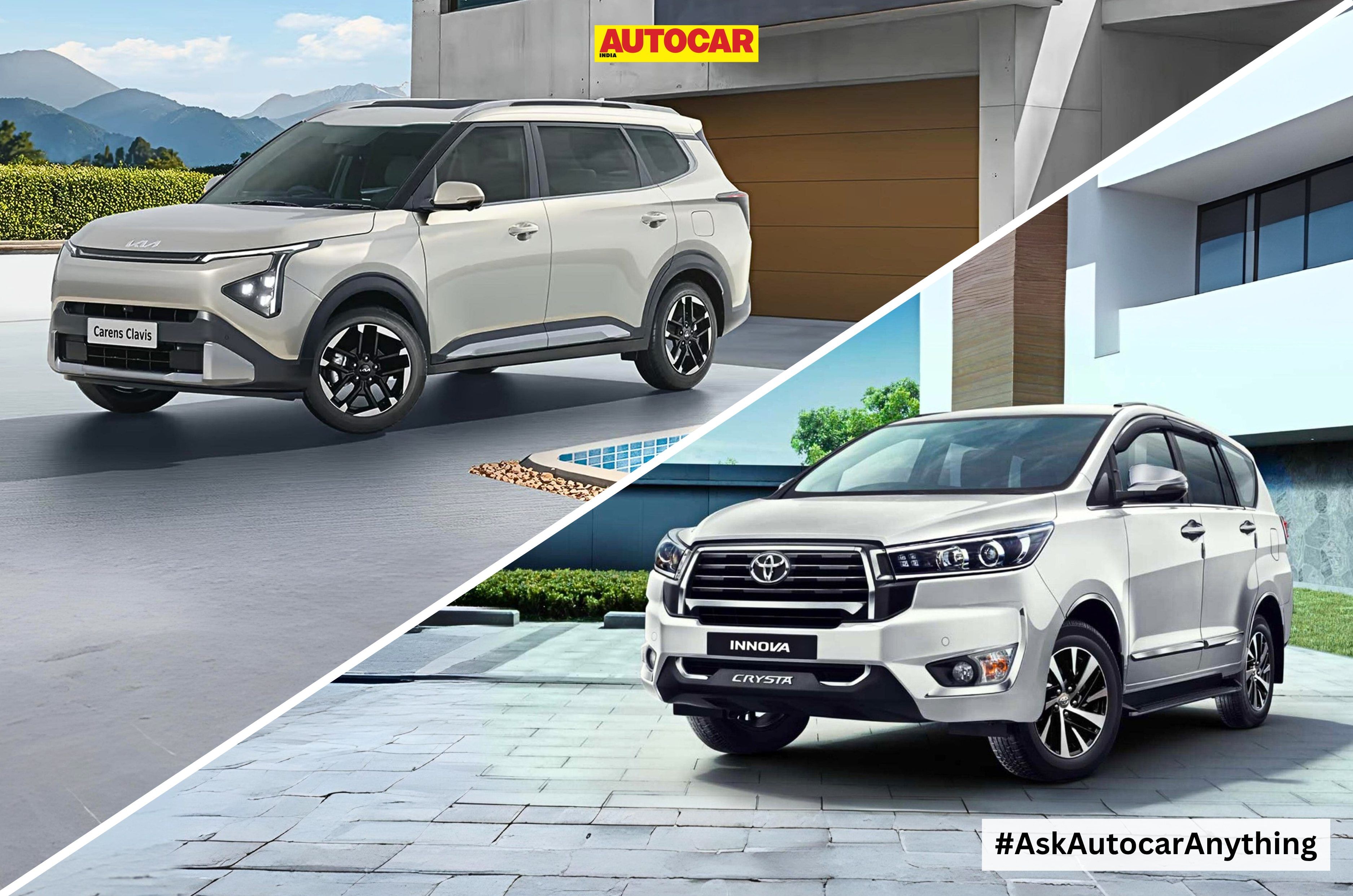 Kia Carens Clavis vs Toyota Innova Crysta