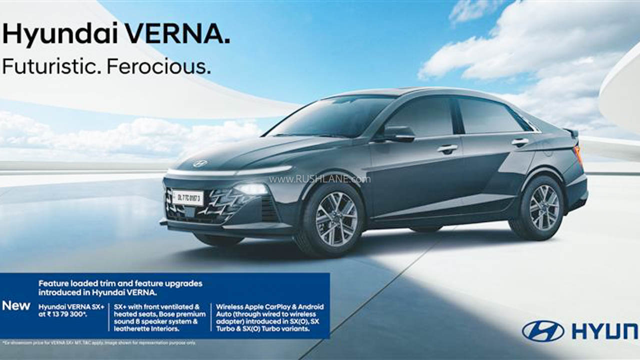 2025 Hyundai Verna Gets New SX+ Trim Level, Wired To Wireless Adapter