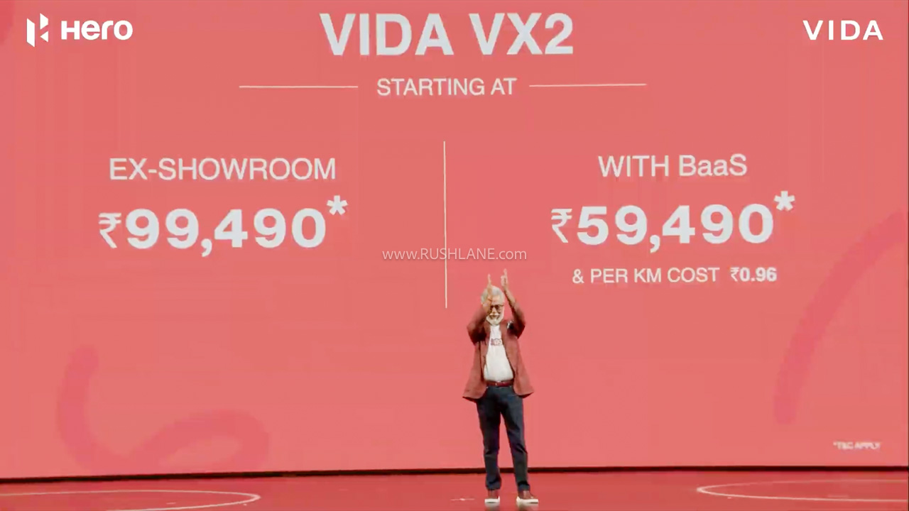Hero Vida VX2 Launch Price Rs 99k – Rs 59k With BaaS Plan