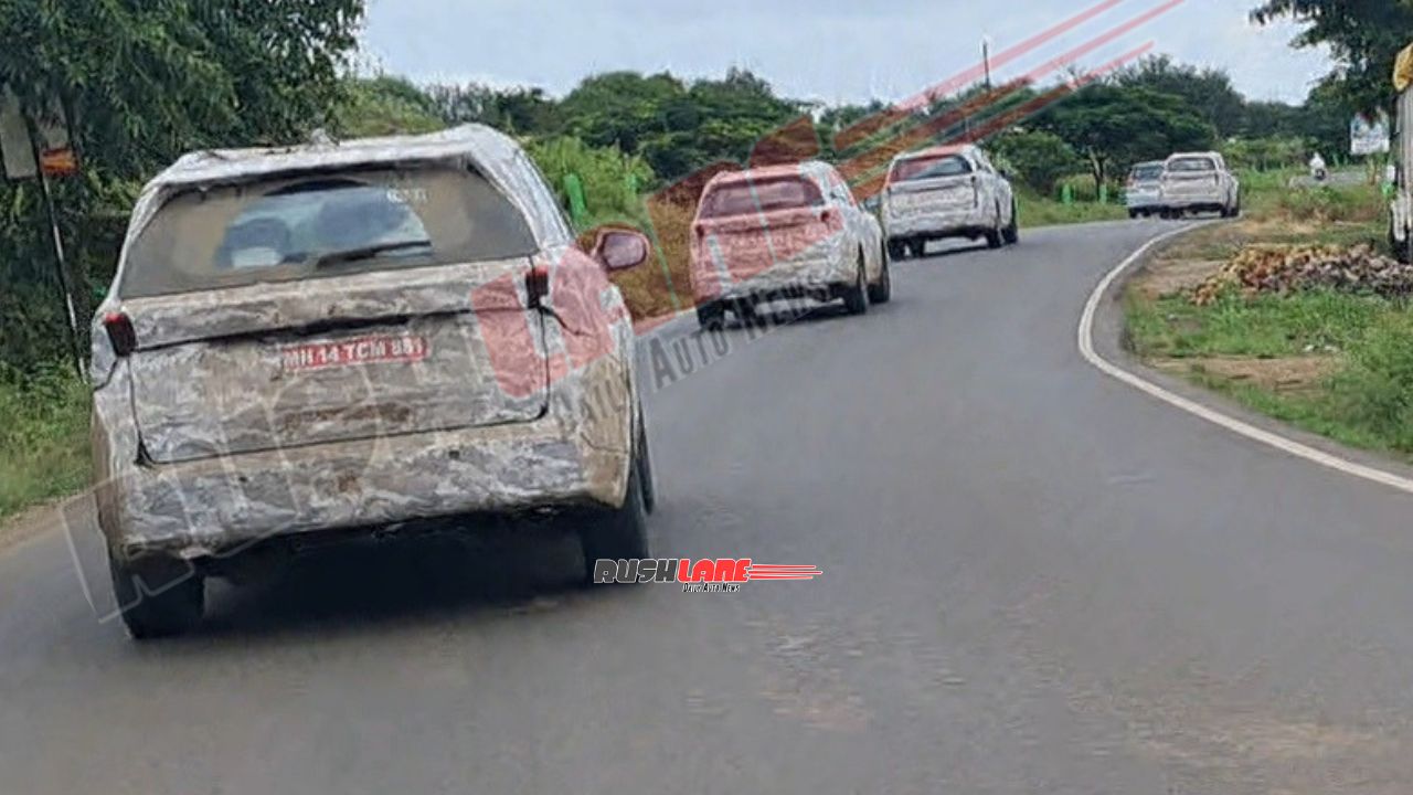 5 Mahindra XUV700 Facelift Spied In A Convoy Before Launch