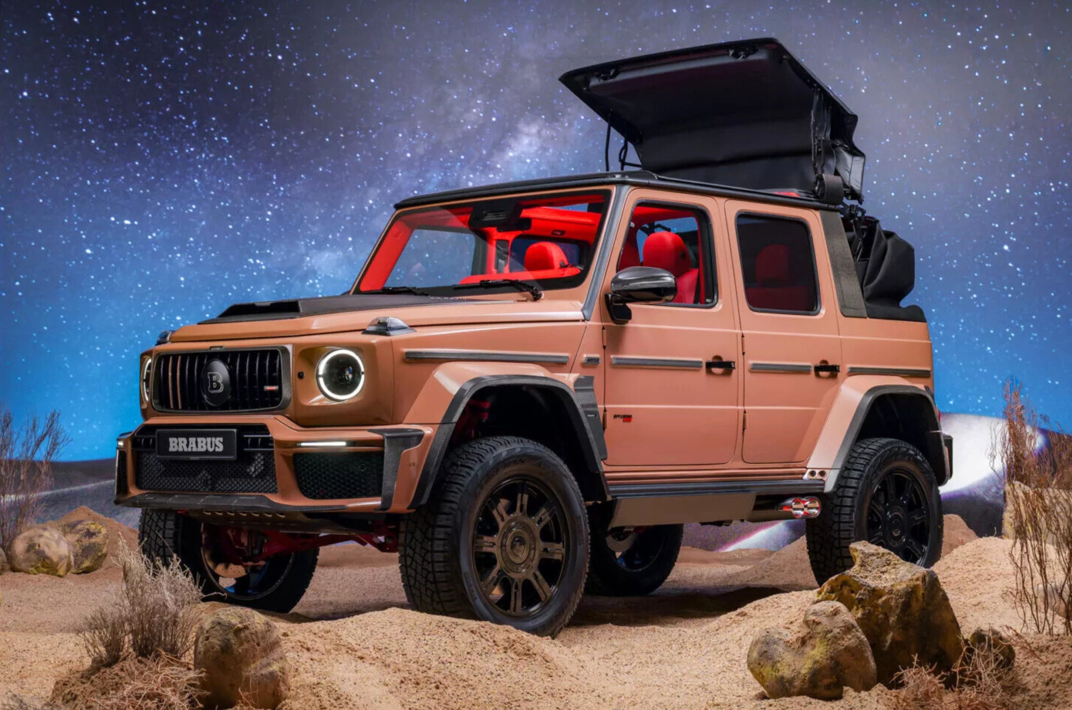 The Brabus 800 XL Cabrio gets a Pale Brown exterior paint.