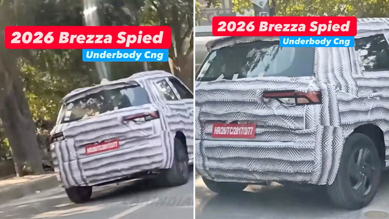 2026 Maruti Brezza Facelift Spied Testing – Could Get Under-Body CNG Tank