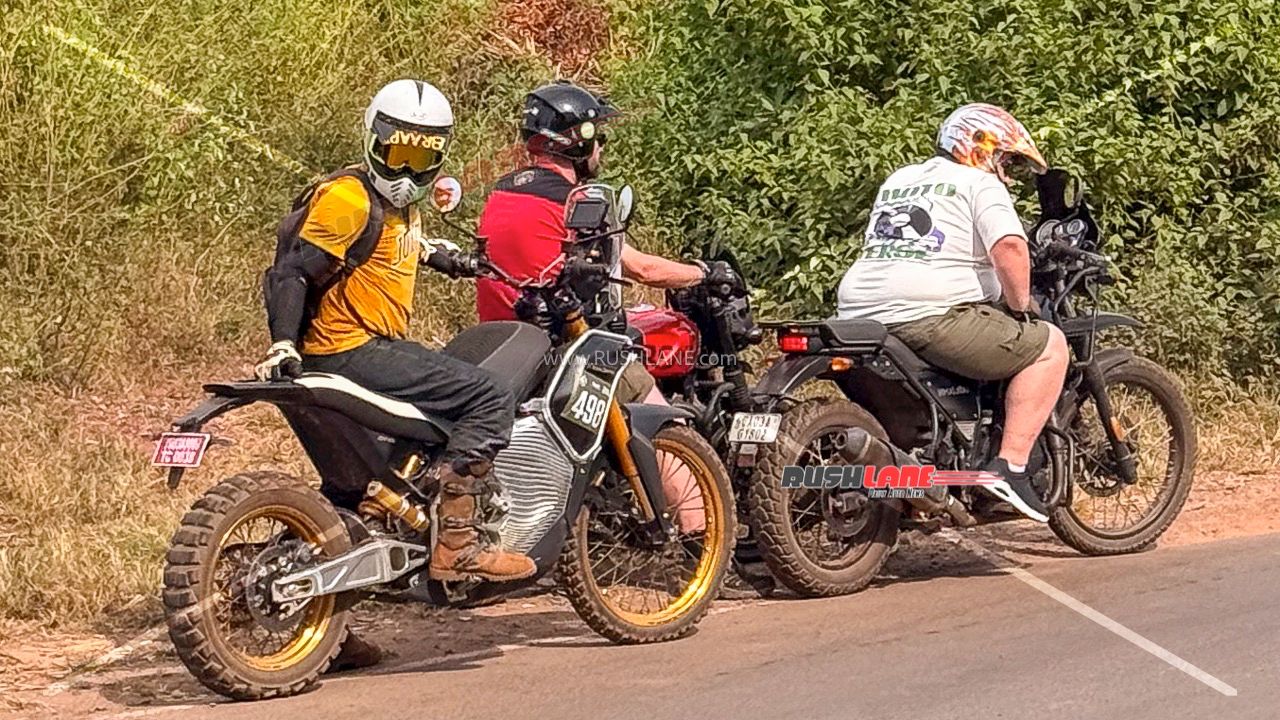 Royal Enfield Electric Himalayan Spotted Next To ICE Himalayan