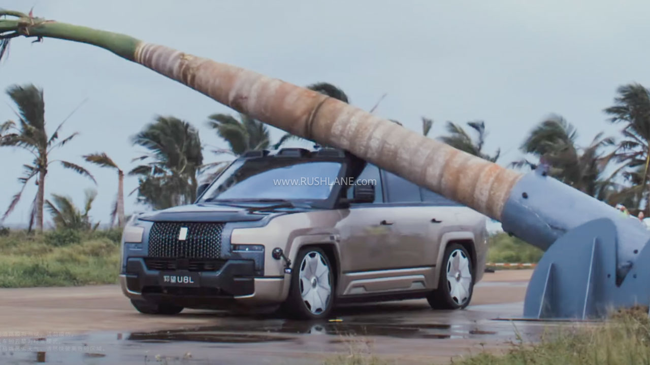 BYD Drops Tree On Their SUV To Test Structure Strength – 3 Drops, 0 Glass Cracked