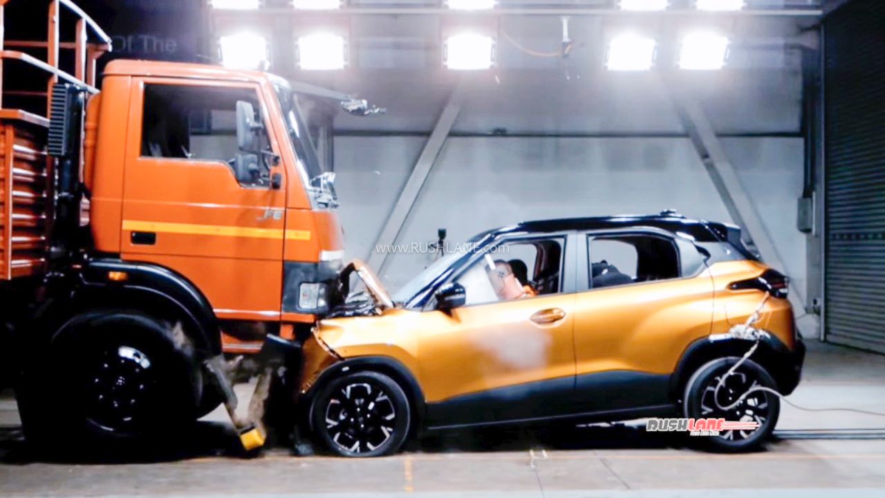 New Tata Punch Crash Tested With A Truck – Scores Bharat NCAP 5 Star Safety